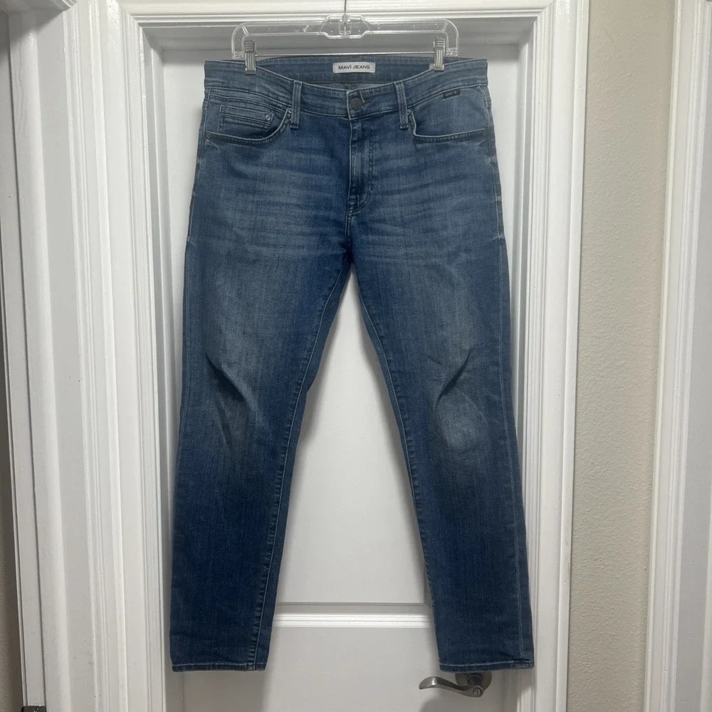 Mavi Jake‎ Slim Leg Jeans Mens Size 33x30 Med Blue Denim Cotton Stretch Comfort